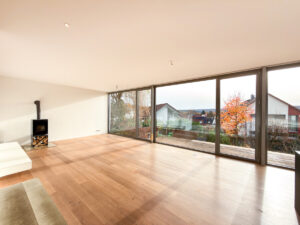 Moderner Heizkamin im Wohnzimmer